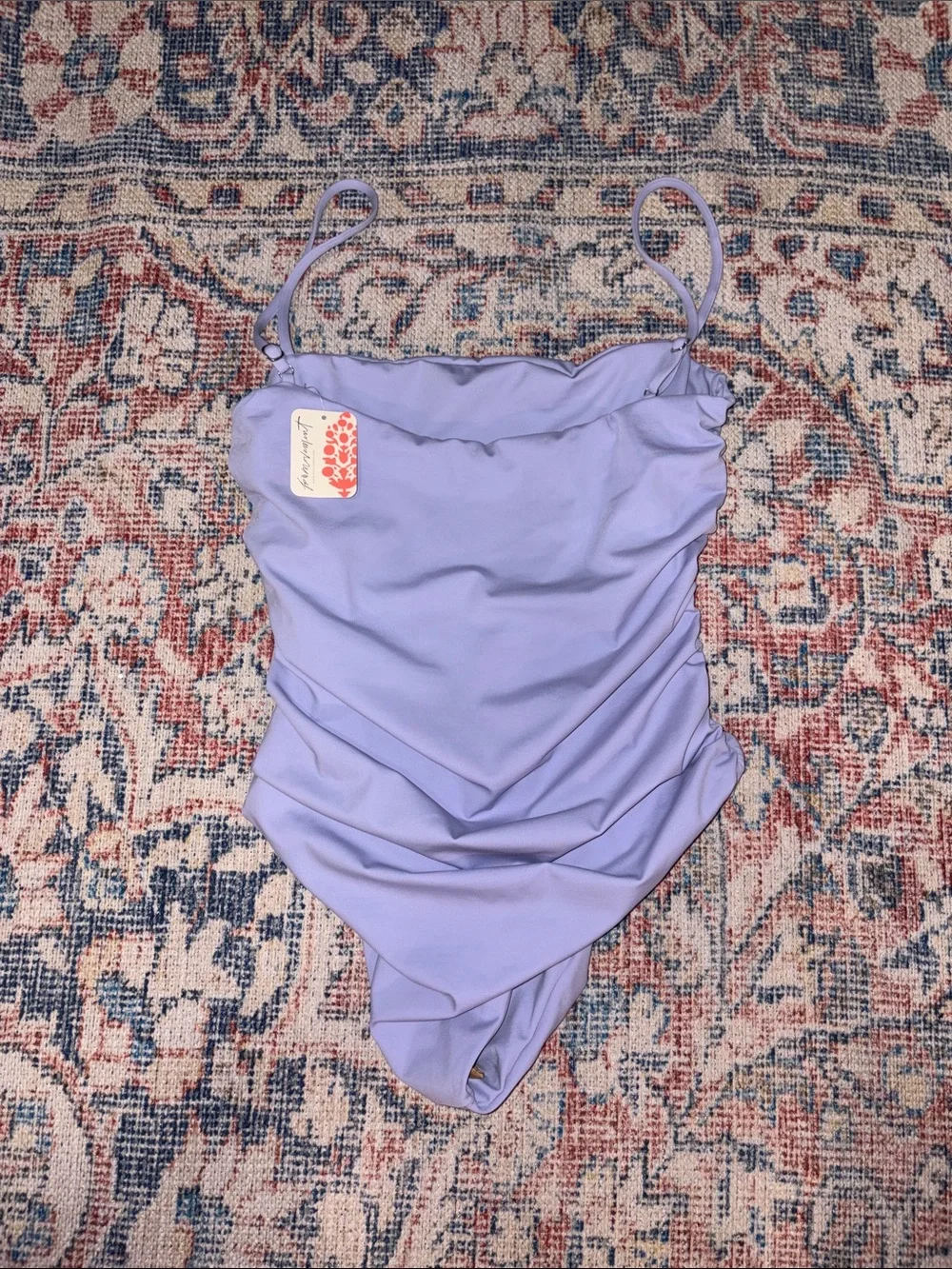Belle the Label x Free People Ruched Maillot One Piece Swimsuit Mulberry XL NWT